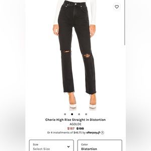 New Size 28 AGOLDE black high rise denim